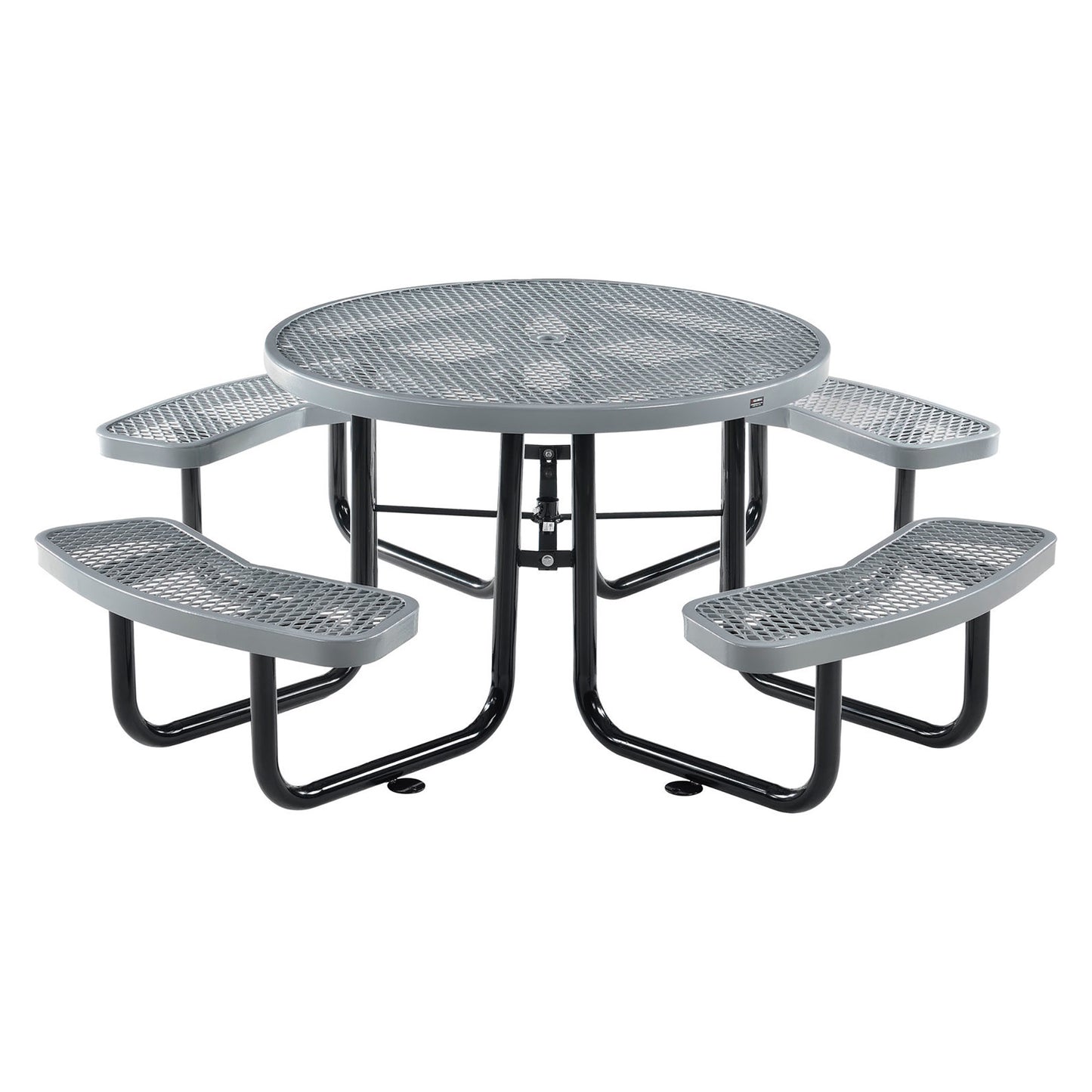 Global Industrial 46" Round Picnic Table, Expanded Metal, Gray (WB277150GY)