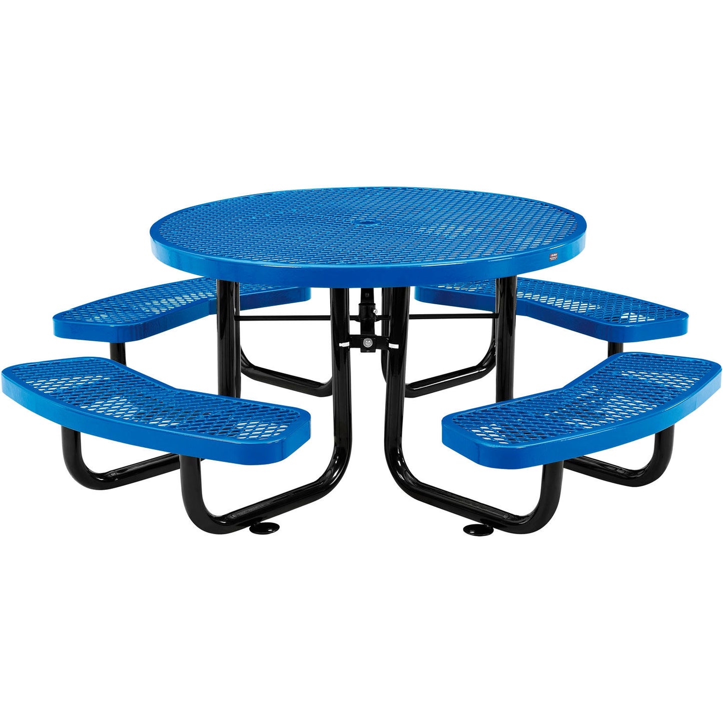 Global Industrial 46" Round Kids Picnic Table, Expanded Metal, Blue (WB277150KBL)