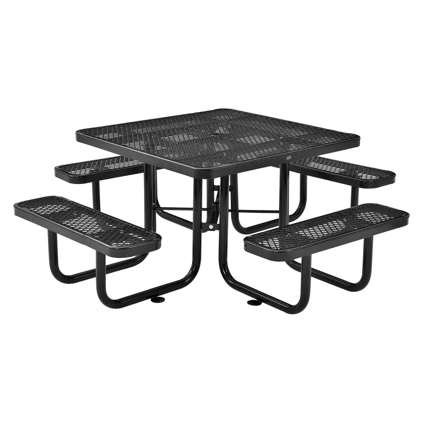 Global Industrial 46" Square Picnic Table, Expanded Metal, Black (WB277151BK)