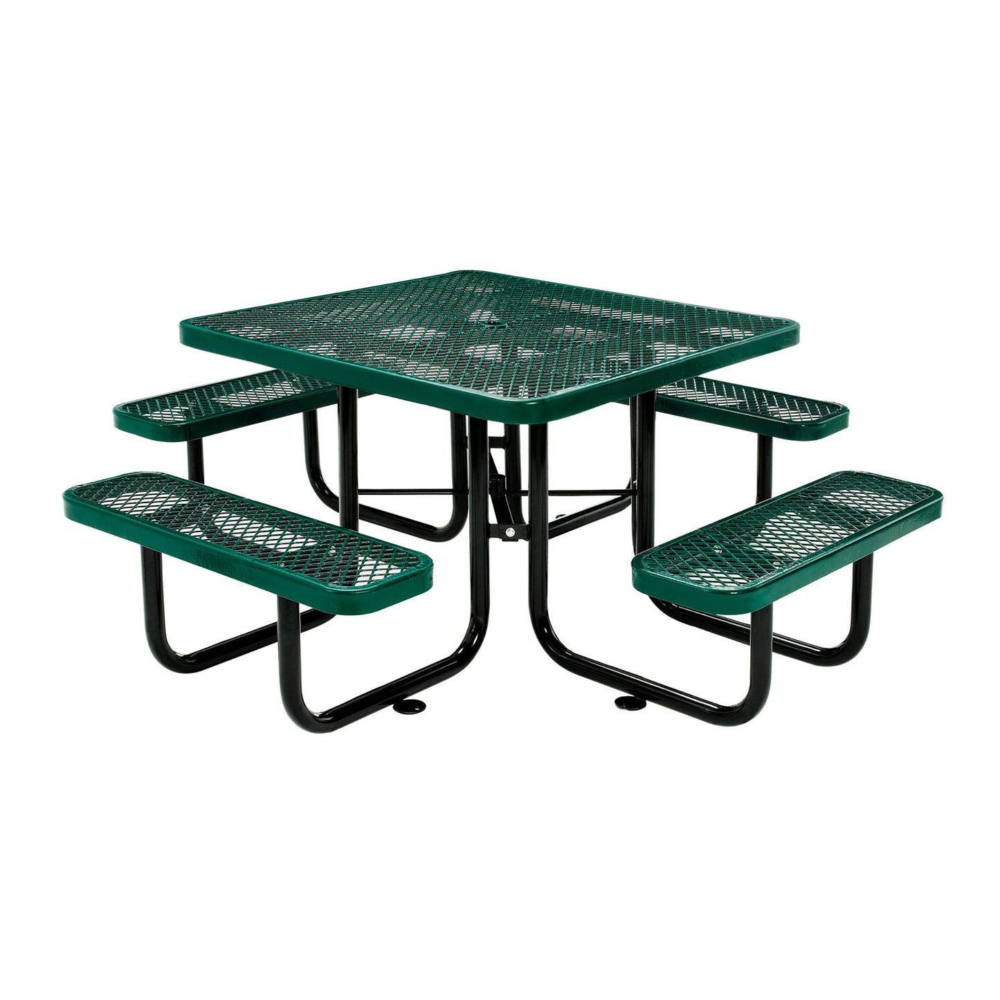 Global Industrial 46" Square Picnic Table, Expanded Metal, Green (WB277151GN)