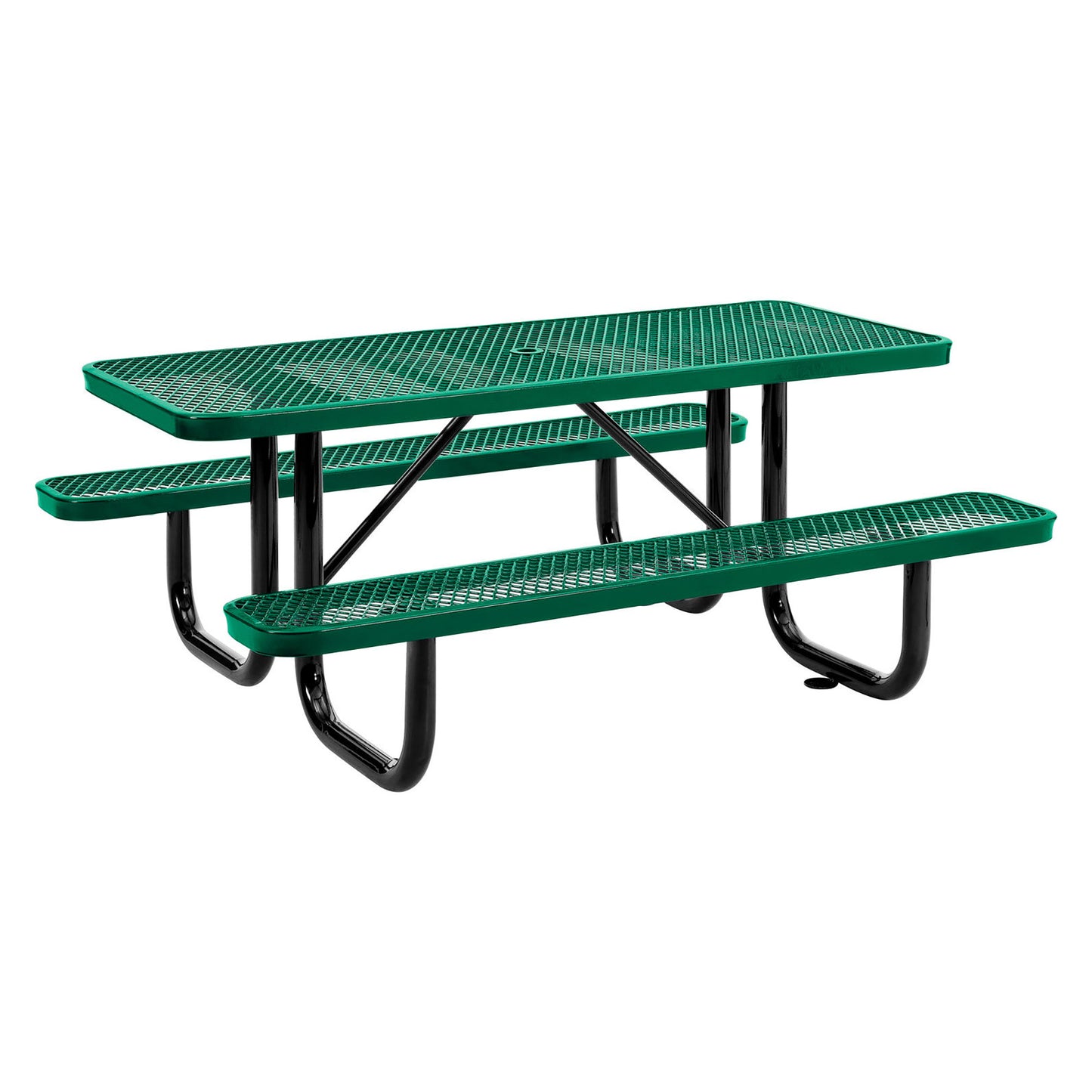 Global Industrial 6' Rectangular Picnic Table, Expanded Metal, Green (WB277152GN)