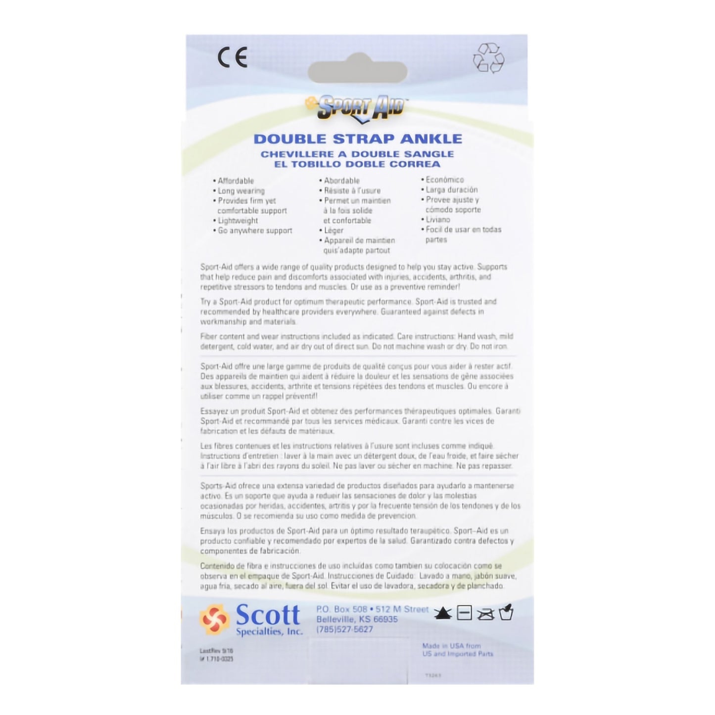 Sport Aid™ Ankle Support Medium Hook and Loop Strap Closure Foot (201298_EA)