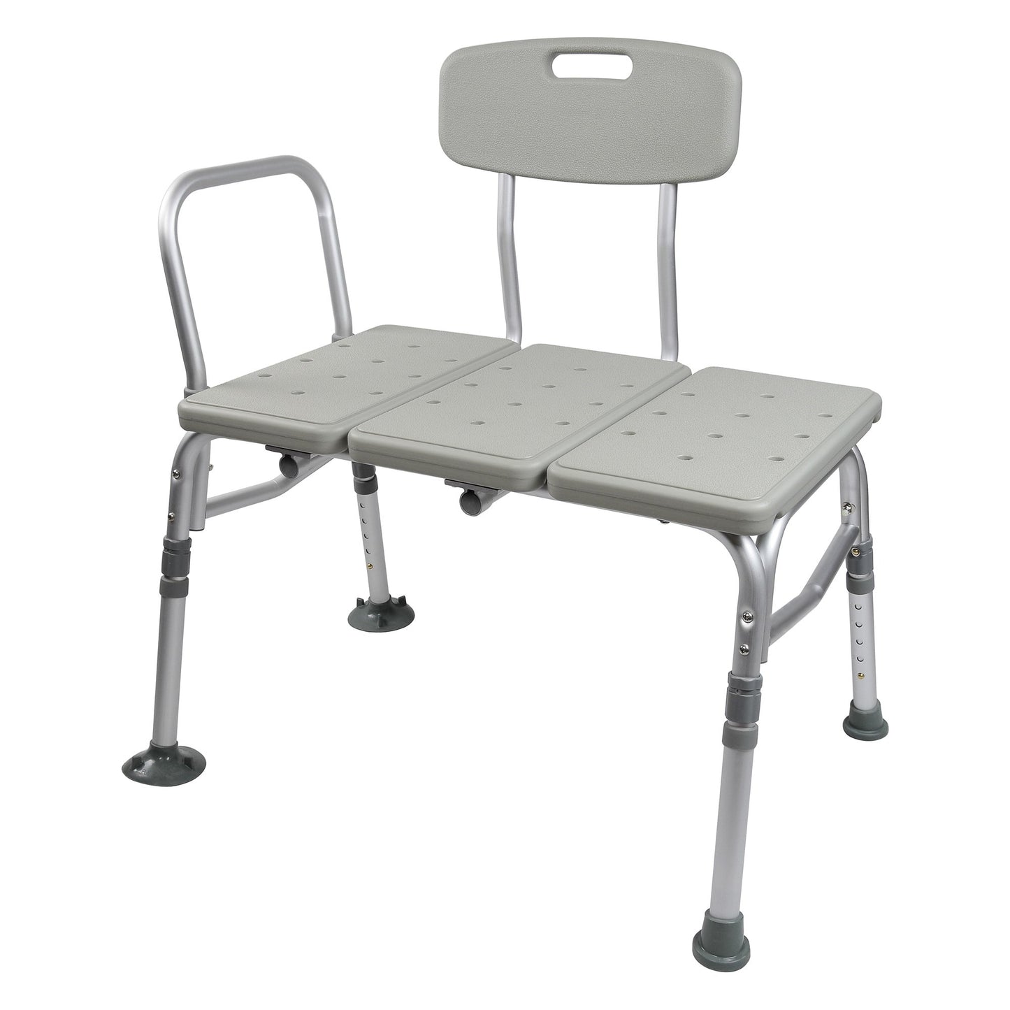 McKesson Knocked Down Bath Transfer Bench Removable Arm Rail 17-1/2 to 22-1/2 Inch Seat Height 400 lbs. Weight Capacity (1088139_CS)