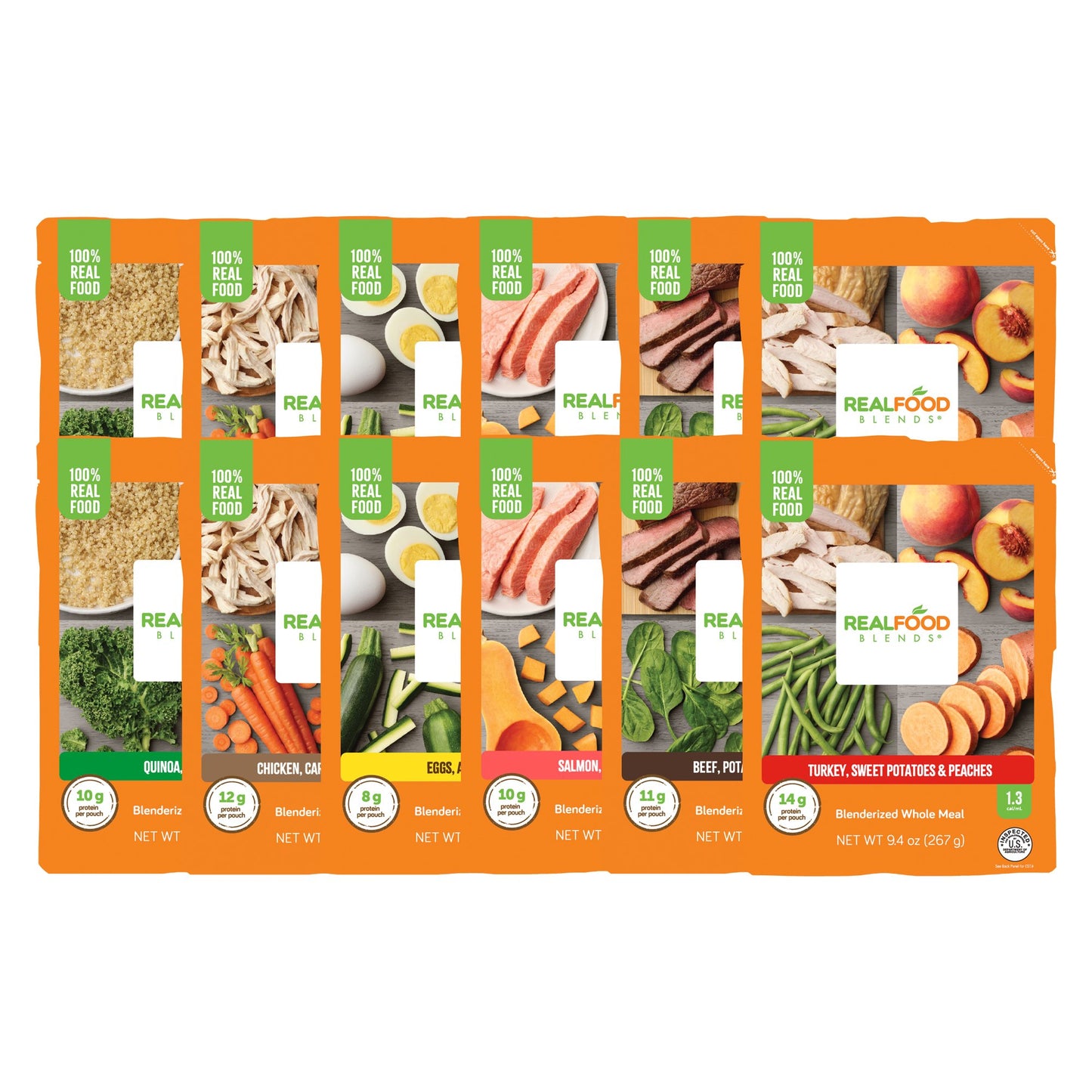 Real Food Blends® Tube Feeding Formula Chicken / Salmon / Quinoa Flavor Liquid 9.4 oz. Pouch (984595_CS)