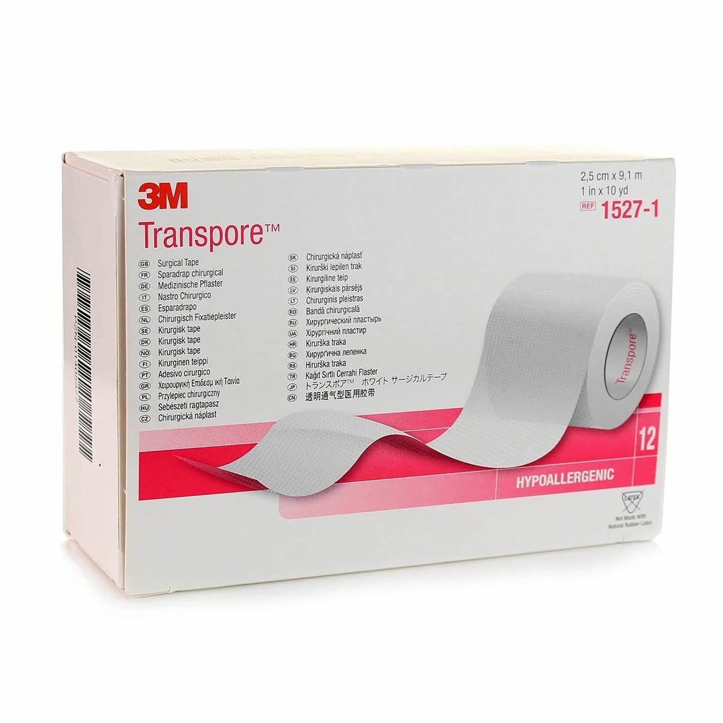 3M™ Transpore™ Medical Tape Transparent 1 Inch X 10 Yard Plastic NonSterile (5762_BX)