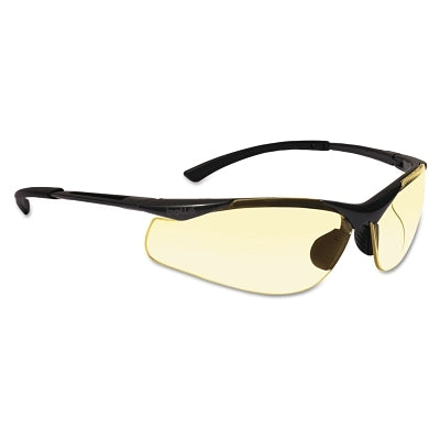 Bolle CONTOUR Safety Glasses, Yellow Polycarbonate Lens, Anti-Fog/Anti-Scratch, Gray/Black Nylon/Rubber Frame (286-40046)