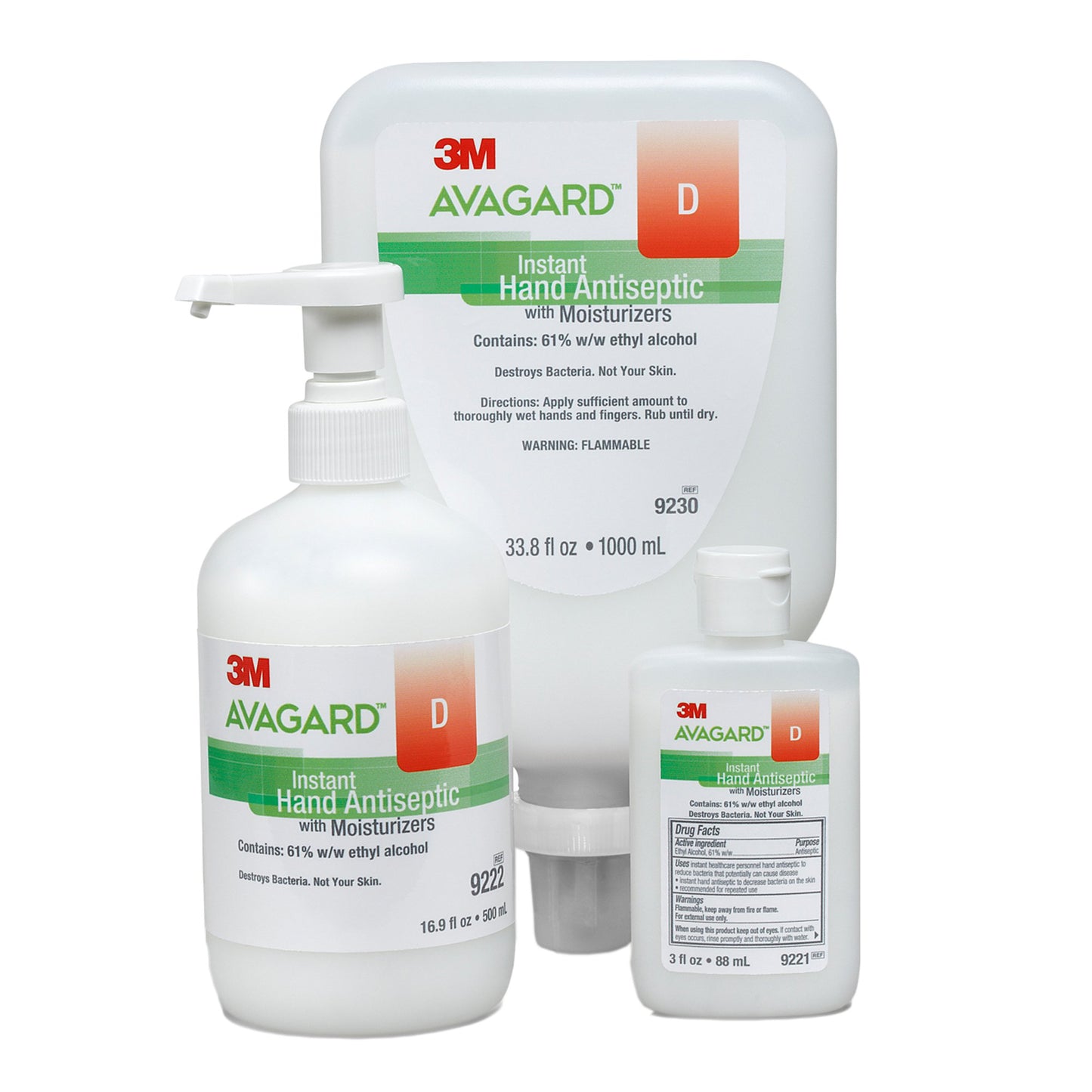 3M™ Avagard™ D Hand Sanitizer 16 oz. Ethyl Alcohol Gel Pump Bottle (406351_EA)