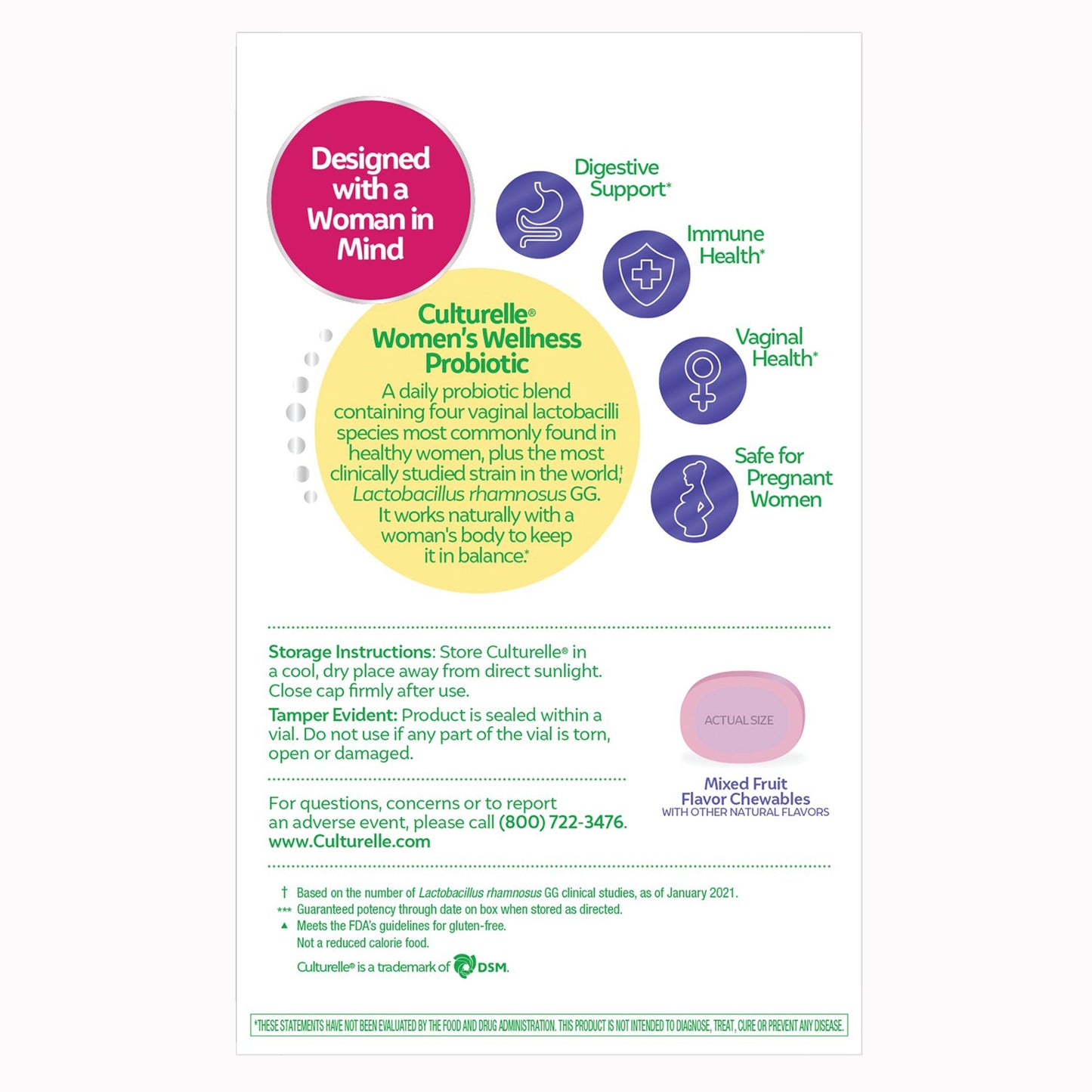 Culturelle® Probiotic Dietary Supplement 30 per Box Chewable Tablet (1268955_BX)