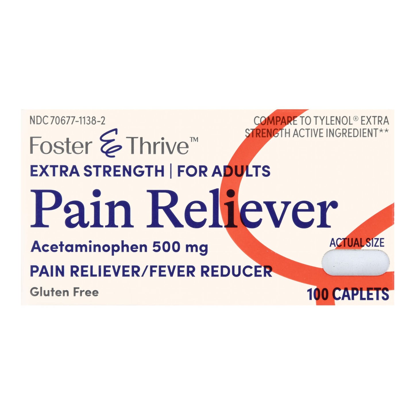Foster & Thrive™ Pain Relief 500 mg Strength Acetaminophen Caplet 100 per Bottle (1238950_BT)