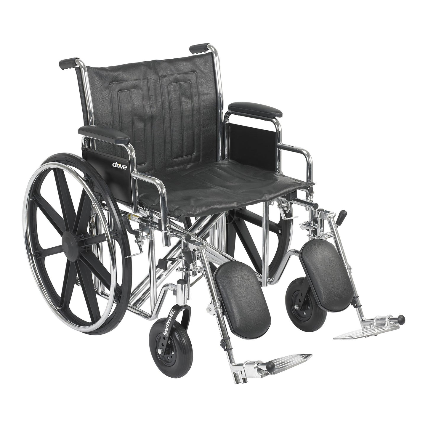 McKesson Bariatric Wheelchair Dual Axle Desk Length Arm Swing-Away Elevating Legrest Black Upholstery 22 Inch Seat Width Adult 450 lbs. Weight Capacity (1065281_EA)