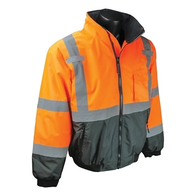 Radians SJ110B Two-in-One High Visibility Bomber Safety Jacket, L, Polyester, Orange (292-SJ110B-3ZOS-L)