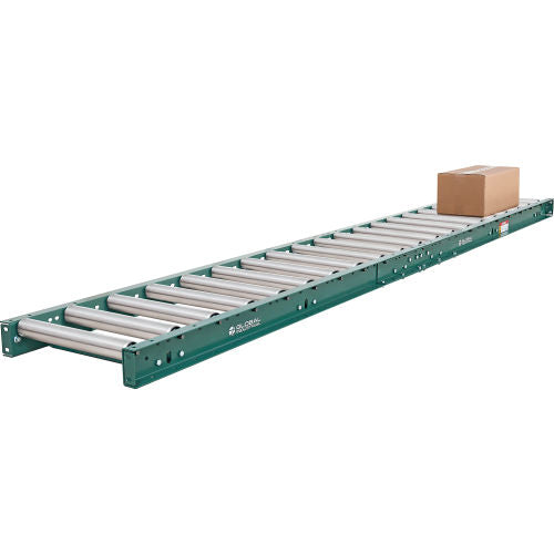 Global Industrial 18"W Heavy Duty Gravity Roller Conveyor, 10'L, 6" Roller Centers (WB293201)