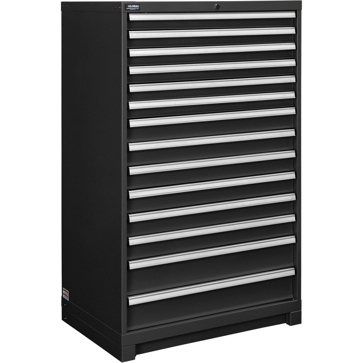 Global Industrial Modular Drawer Cabinet, 14 Drawers, w/ Lock, 36"W x 24"D x 57"H, Black (WB298451BK)