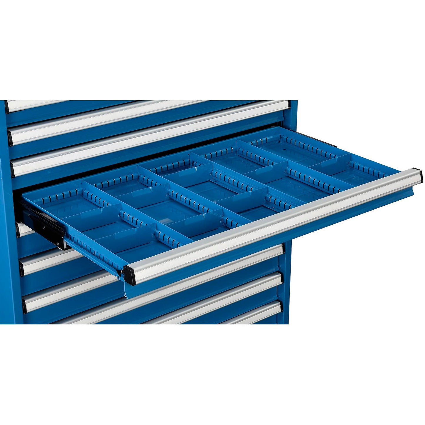 Global Industrial Divider Kit for 3"H Drawer of Modular Drawer Cabinet 36"W x 24"D, Blue (WB298452)