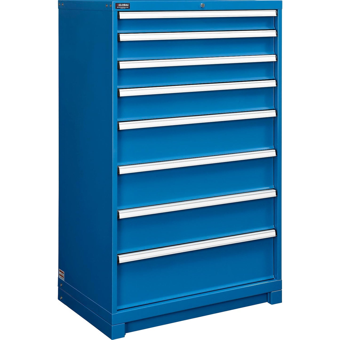 Global Industrial Modular Drawer Cabinet, 8 Drawers, w/Lock, 36"Wx24"Dx57"H, Blue (WB298470BL)