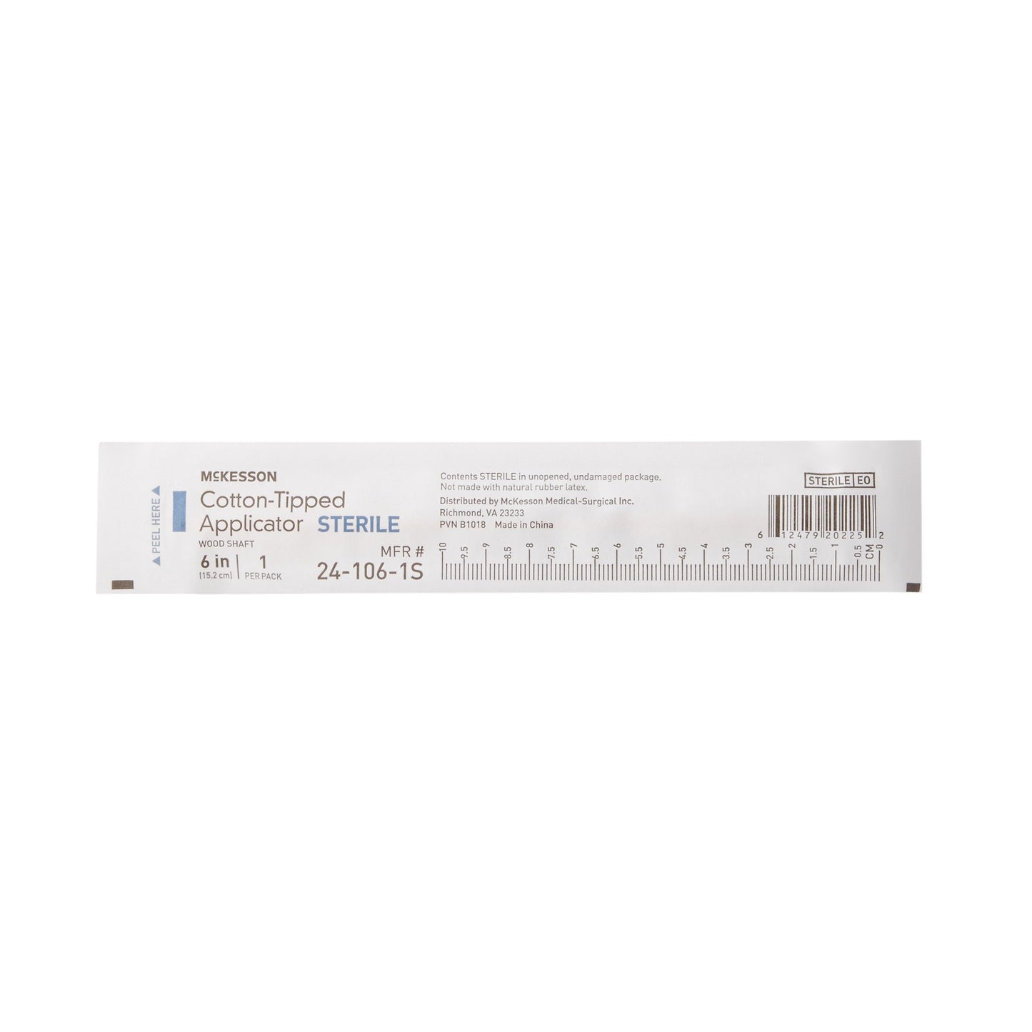 McKesson Swabstick Cotton Tip Wood Shaft 6 Inch Sterile 1 per Pack (999736_PK)