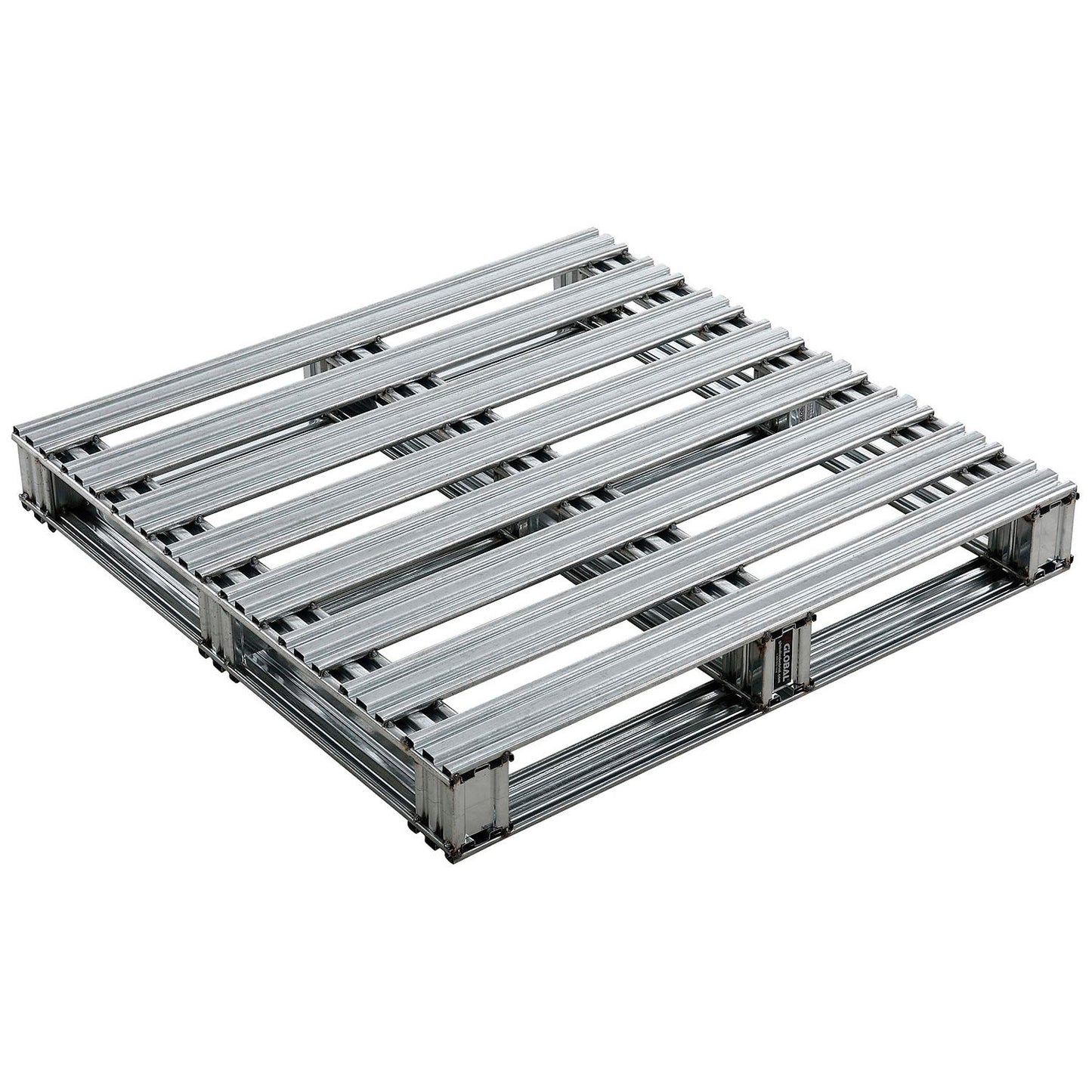 Global Industrial Stackable Open Deck Pallet, Galvanized Steel,2-Way,36"x36",8000 Lb Stat Cap (WB298531)