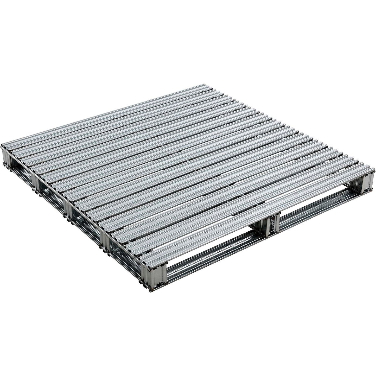 Global Industrial Stackable Open Deck Pallet, Galvanized Steel,2-Way,48"x48",8000 Lb Stat Cap (WB298534)
