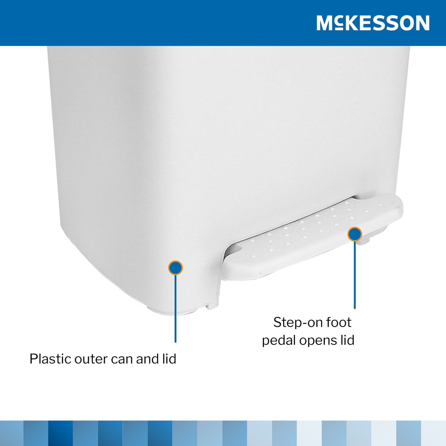 McKesson Trash Can 52 Quart / 13 gal. White Plastic Rectangular (1223698_EA)