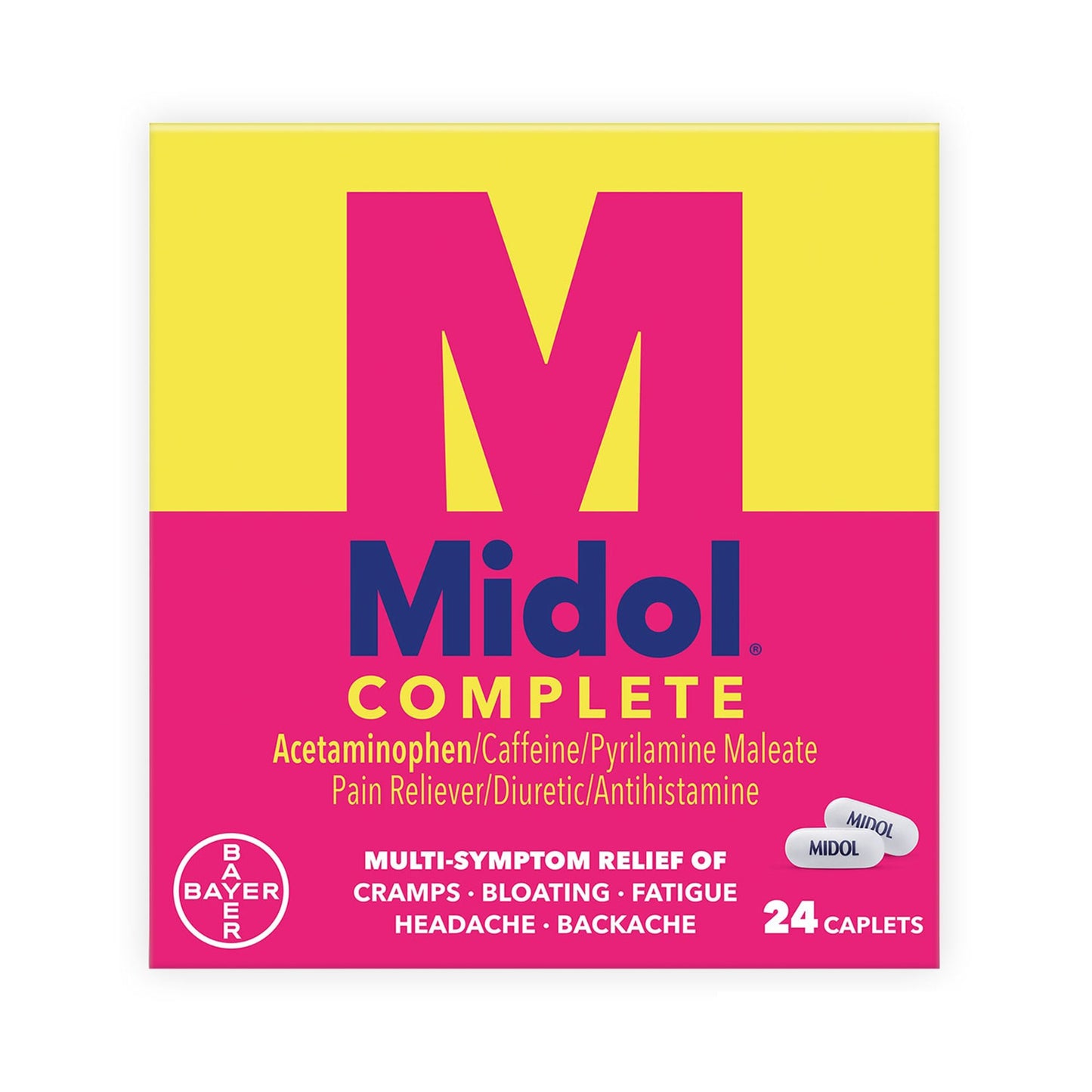 Midol® Complete Cramp Relief 500 mg - 60 mg - 15 mg Strength Acetaminophen / Caffeine / Pyrilamine Maleate Caplet 24 per Box (783600_BX)