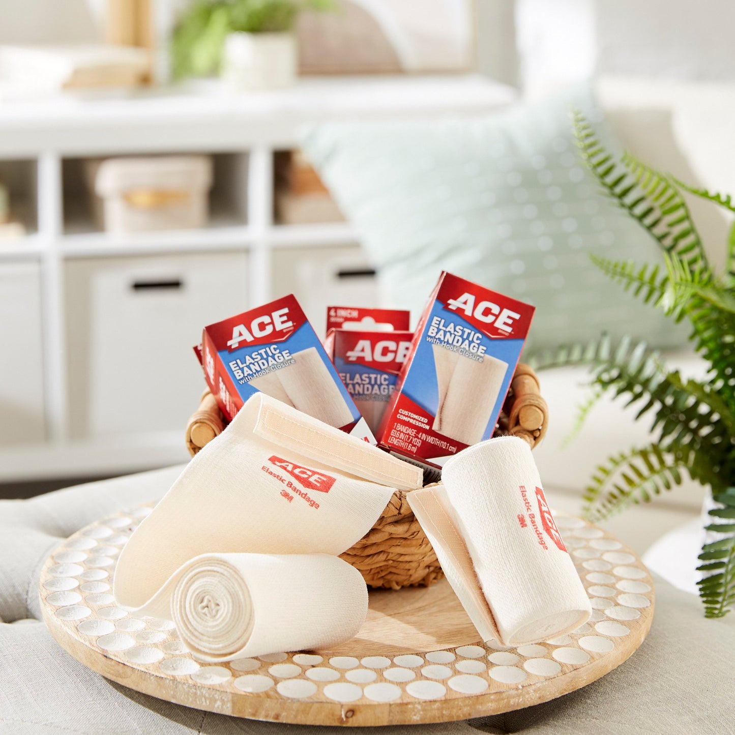 3M™ ACE™ Elastic Bandage 4 Inch X 5.3 Foot Single Hook and Loop Closure Tan NonSterile Standard Compression (500545_CS)