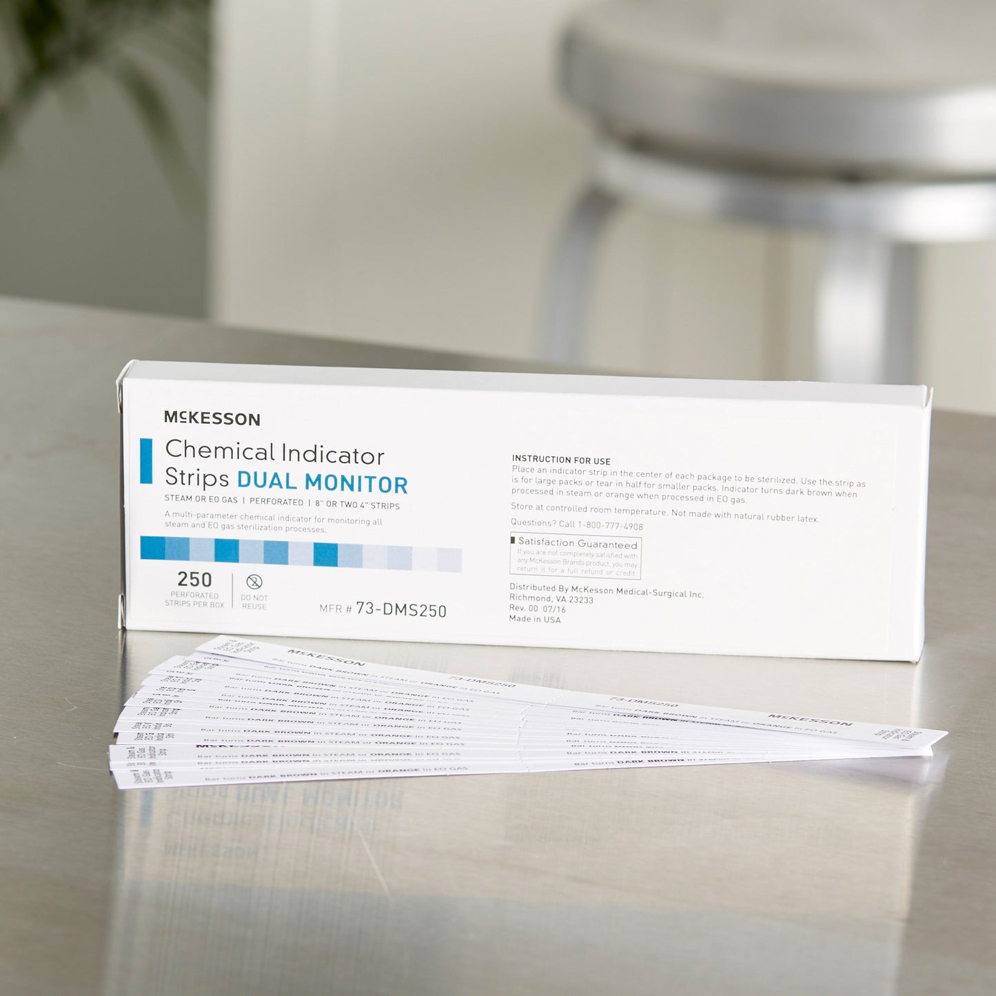 McKesson Sterilization Chemical Indicator Strip Steam / EO Gas 8 Inch Length (524530_CS)