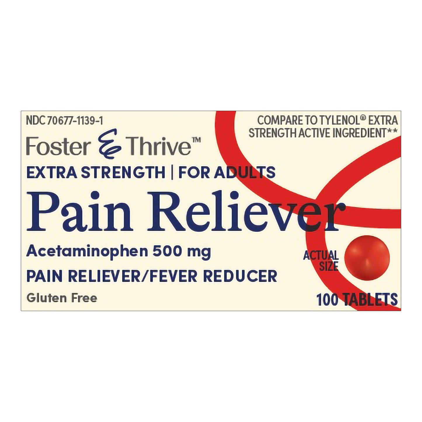 Foster & Thrive™ Pain Relief 500 mg Strength Acetaminophen Tablet 100 per Bottle (1238930_BT)