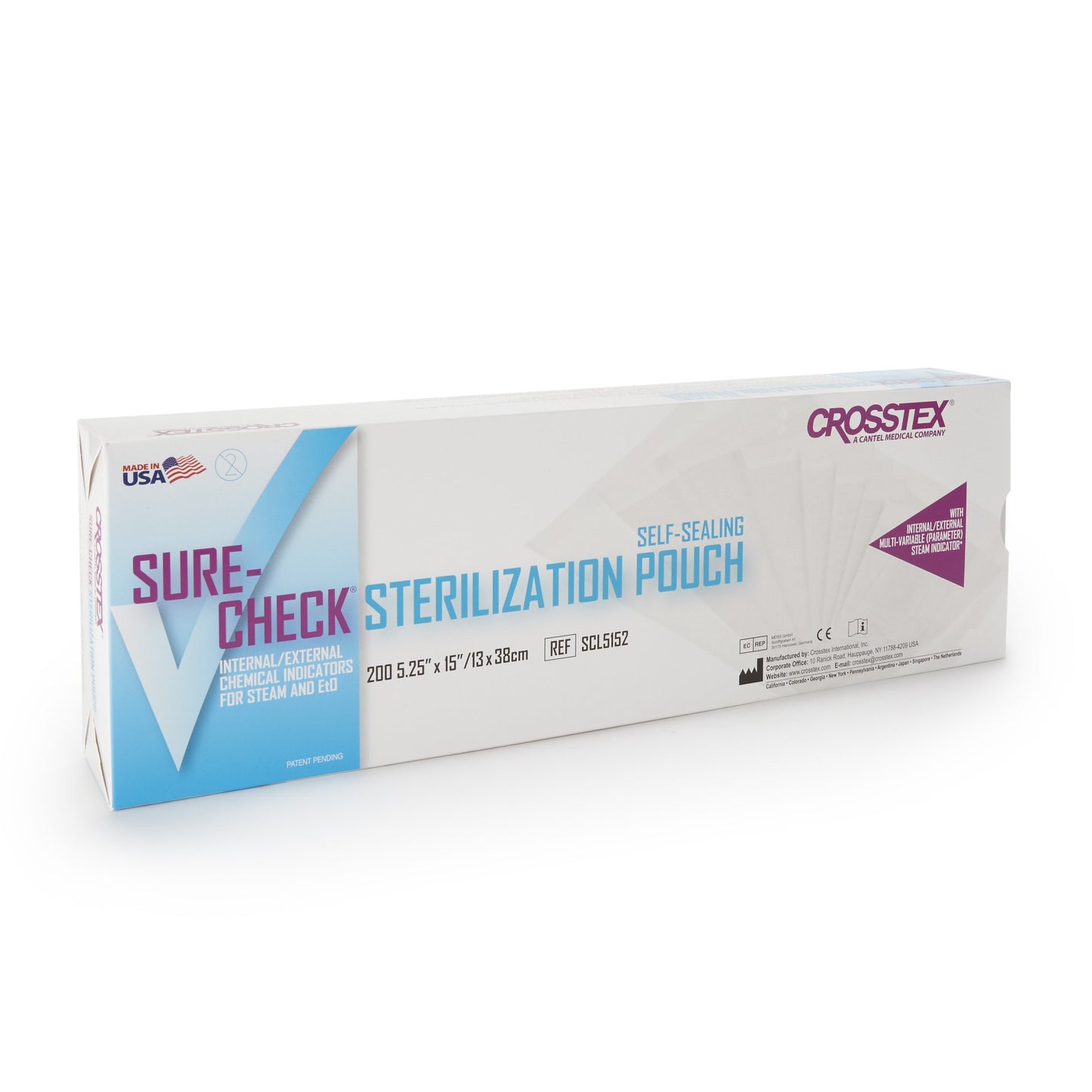 Sure-Check® Sterilization Pouch Ethylene Oxide (EO) Gas / Steam 5-1/4 X 15 Inch Transparent Self Seal Film (783383_BX)