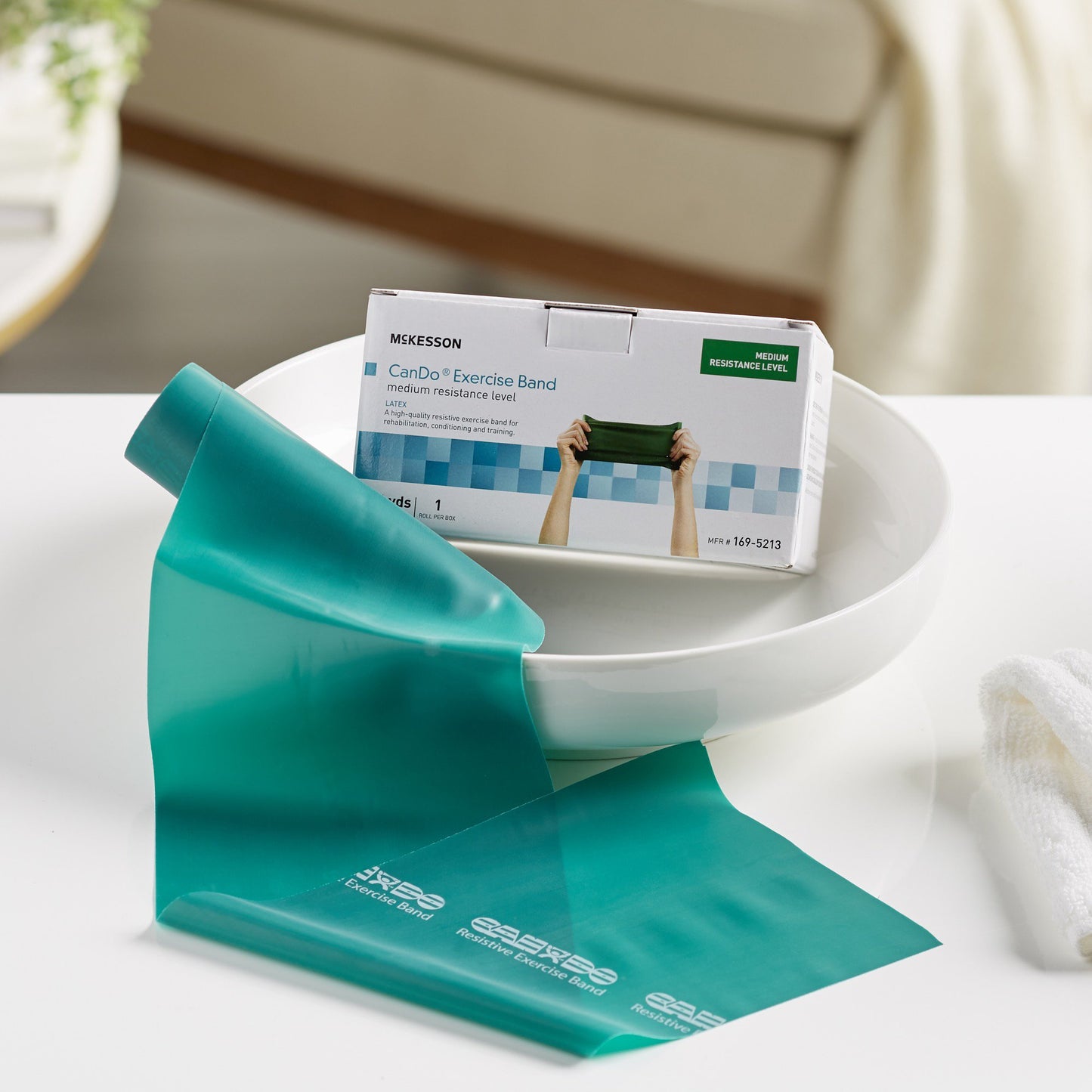 McKesson CanDo® Exercise Resistance Band Green 5 Inch X 6 Yard Medium Resistance (1073310_EA)