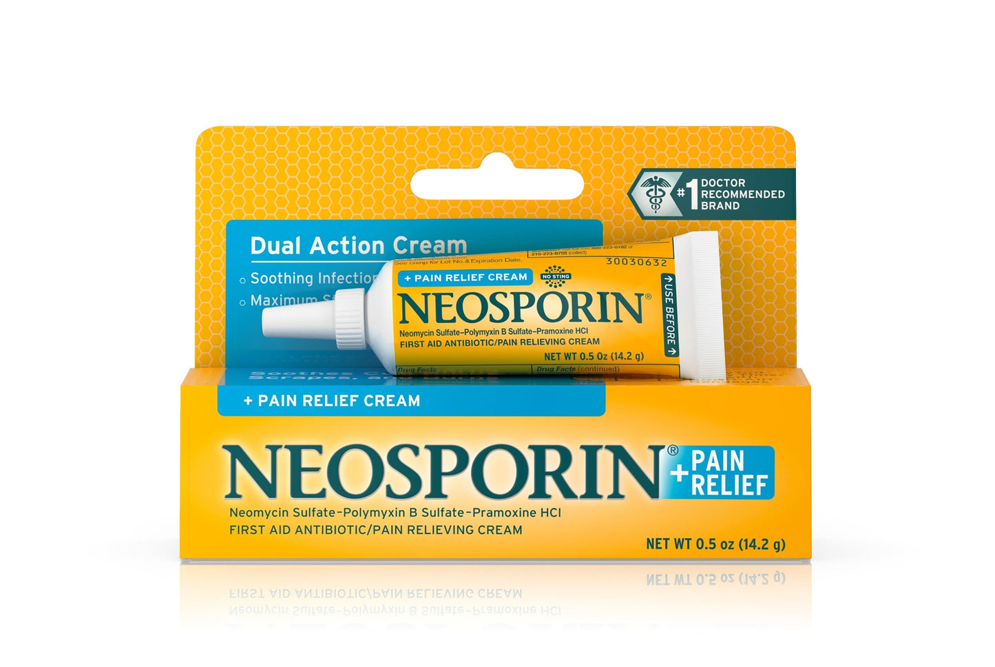 Neosporin® + Pain Relief First Aid Antibiotic with Pain Relief Bacitracin / Neomycin / Polymyxin B / Pramoxine HCl Cream 0.5 oz. Tube (677853_EA)