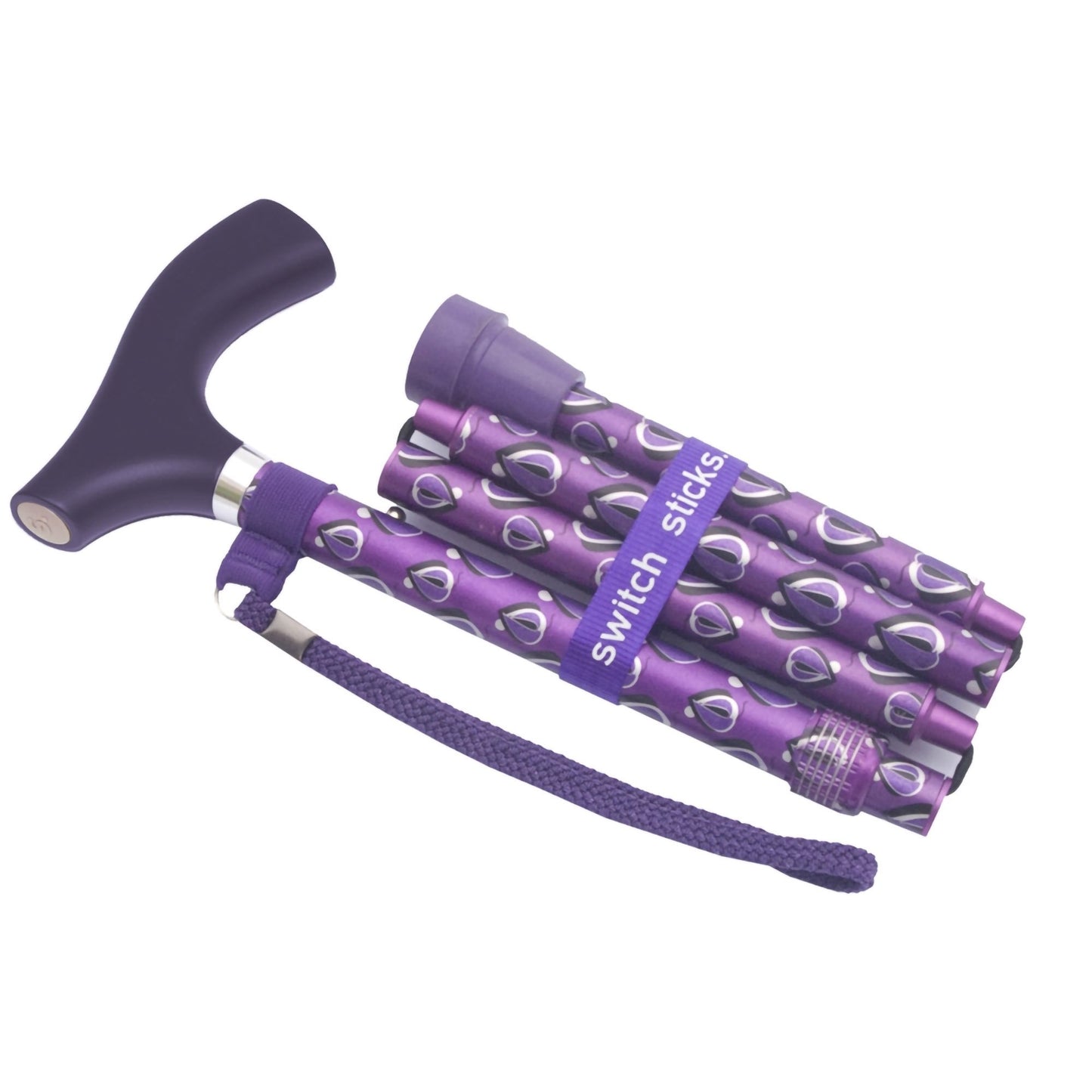 Switch Sticks® Folding Cane Aluminum 32 to 37 Inch Height Viking Print (1049998_EA)