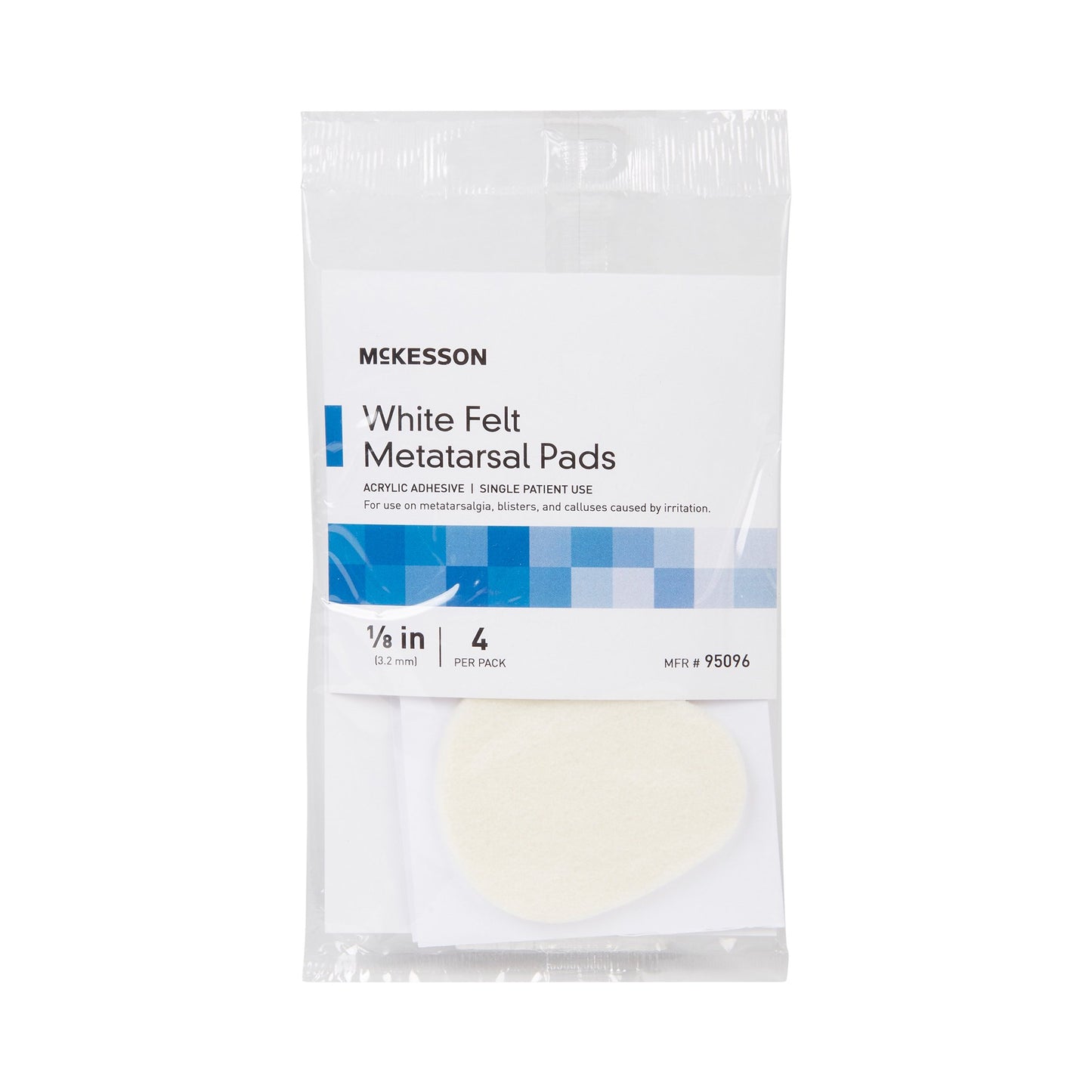 McKesson Pedi-Pads Metatarsal Cushion Size 106-L Adhesive Foot (1066432_PK)