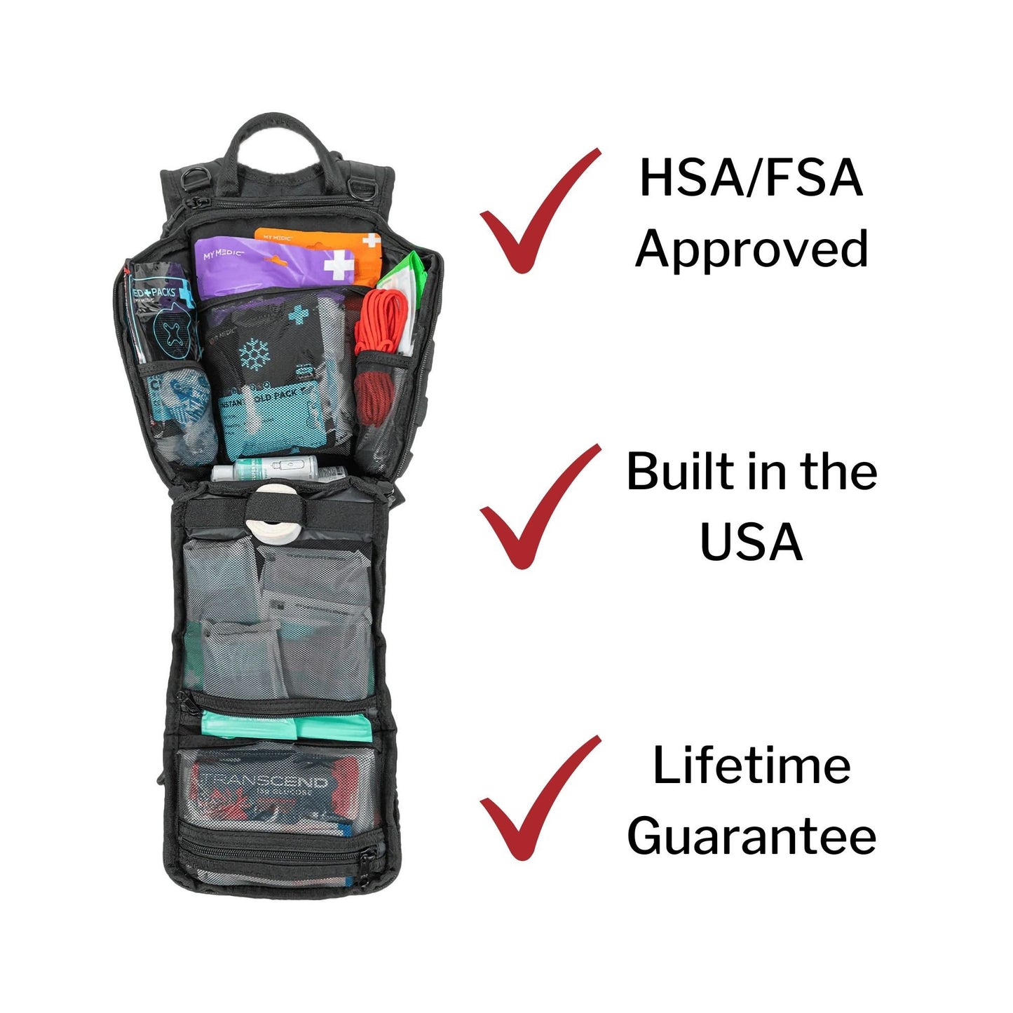 My Medic™ RECON Standard First Aid Kit Red Nylon Backpack (1207722_EA)
