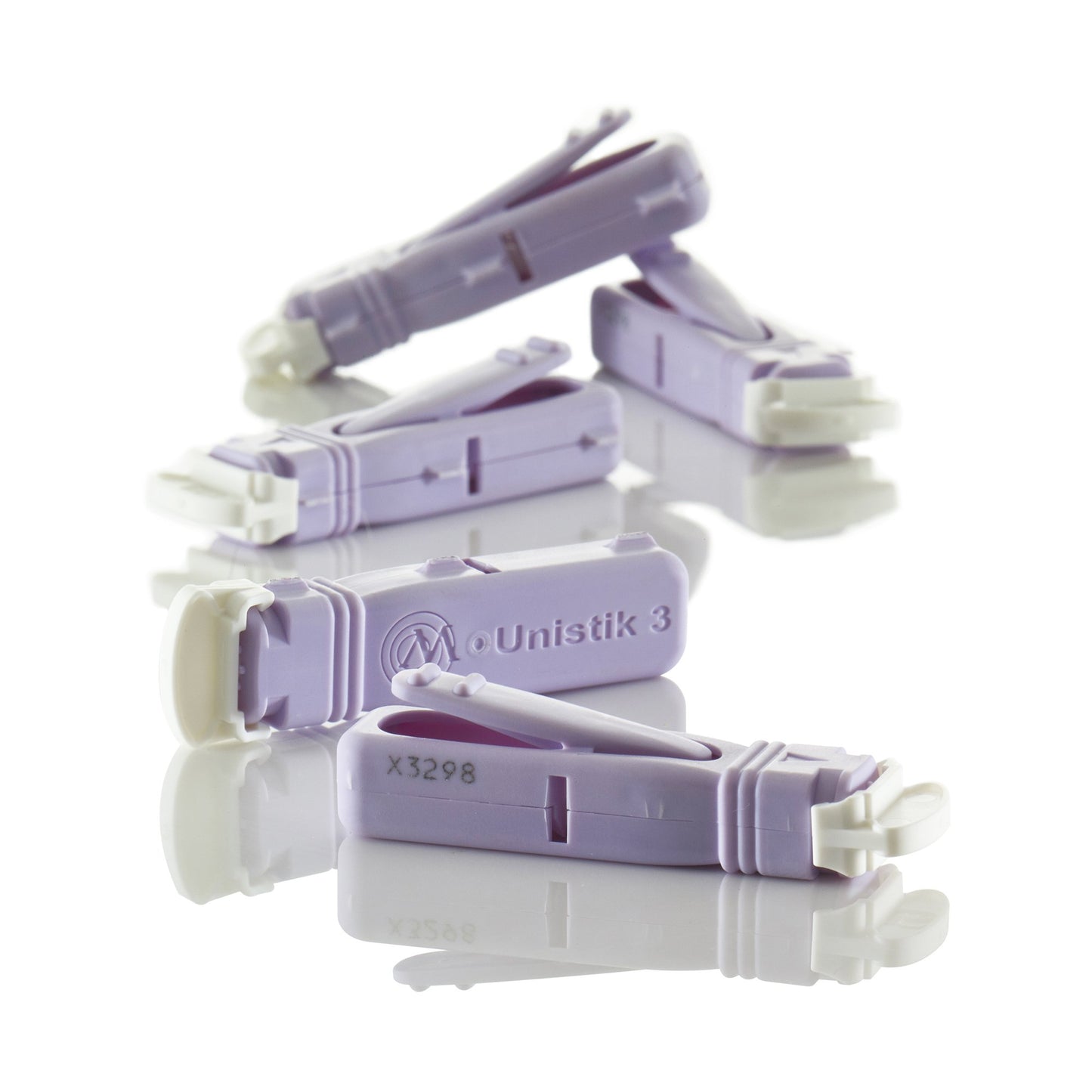 Unistik 3 Safety Lancet 28 Gauge Visual Lockout Push Button Activation Finger (701114_BX)