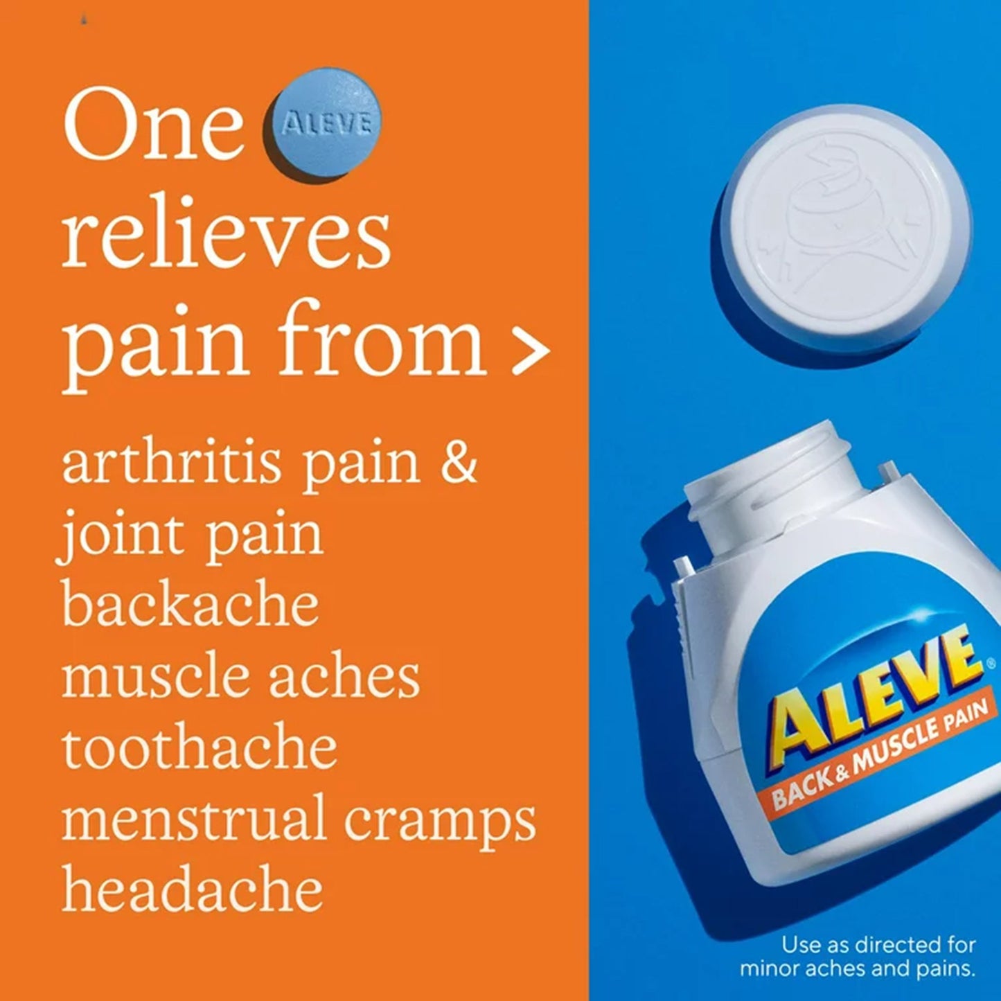 Aleve® Back Pain Relief 220 mg Strength Naproxen Sodium Tablet 24 per Bottle (1229958_BT)