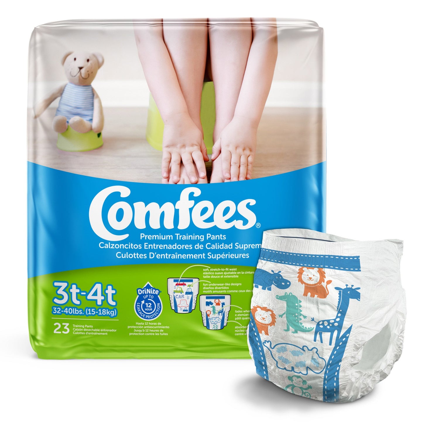 Comfees® Male Toddler Training Pants Pull On with Tear Away Seams Size 3T to 4T Disposable Moderate Absorbency (993238_CS)