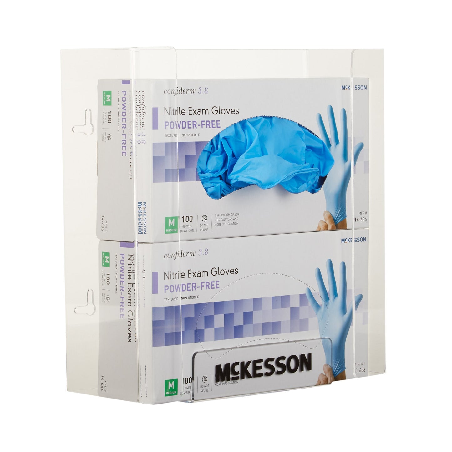 McKesson Glove Box Holder Horizontal or Vertical Mounted 2-Box Capacity Clear 4 X 10 X 10-3/4 Inch Plastic (464712_EA)