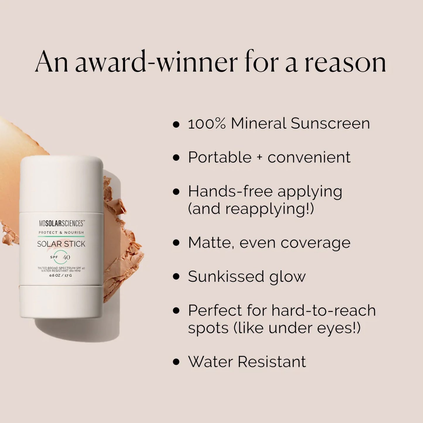 MDSolarSciences® Tinted Solar Stick™ Sunscreen SPF 40 Stick 0.6 oz. Tube (1213484_PK)