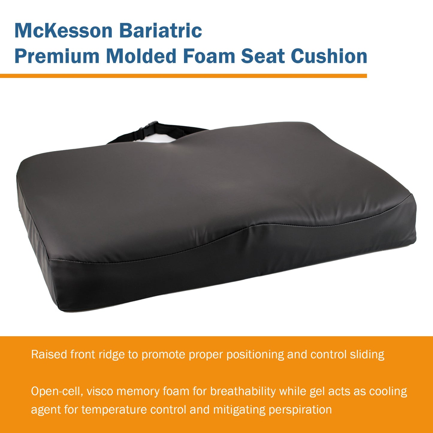 McKesson Contoured Seat Cushion 24 W X 18 L X 3 D Inch Molded Foam (1065587_EA)
