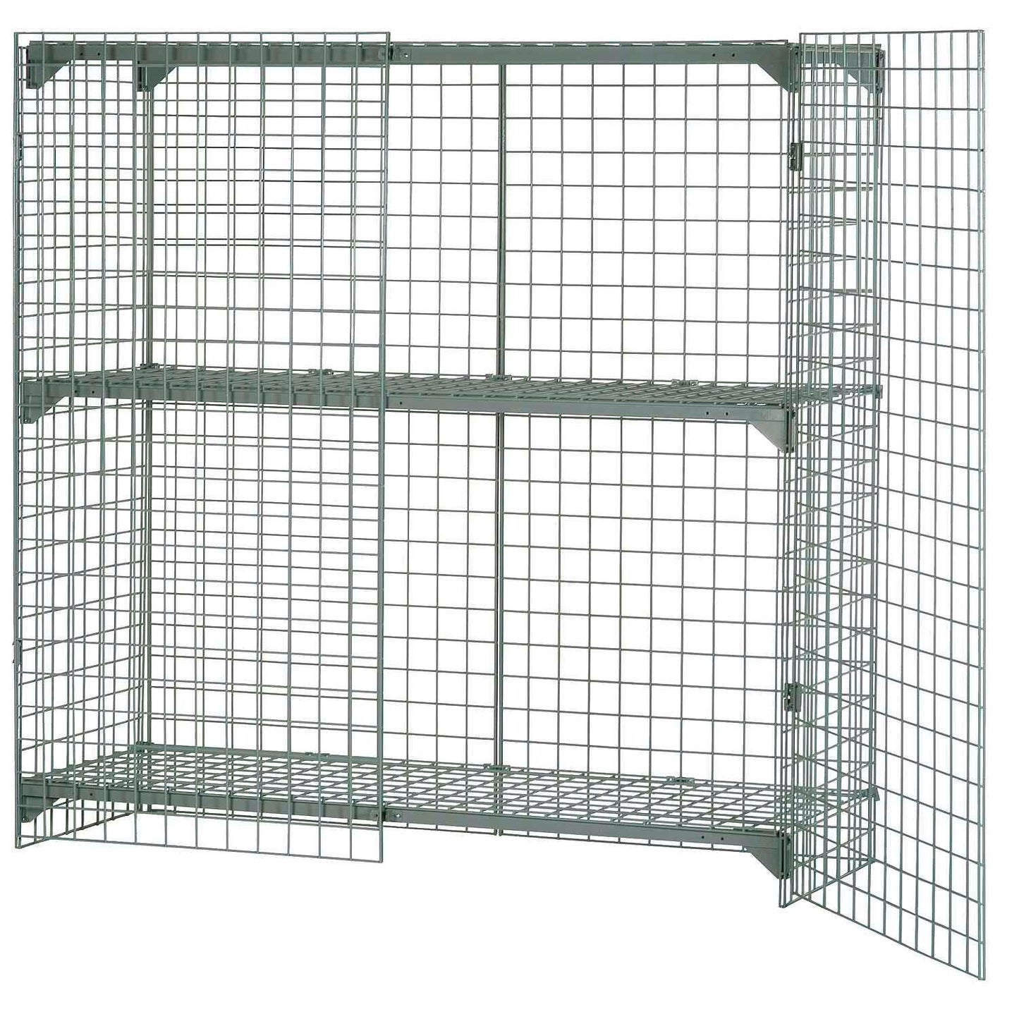 Global Industrial 1-Tier 2 Door Wire Mesh Security Locker, 72"Wx36"Dx72"H, Gray, Unassembled (WB184105)