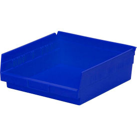 Global Industrial Plastic Nesting Storage Shelf Bin 11-1/8"W x 11-5/8"L x 4"H Blue (WB184845BL)