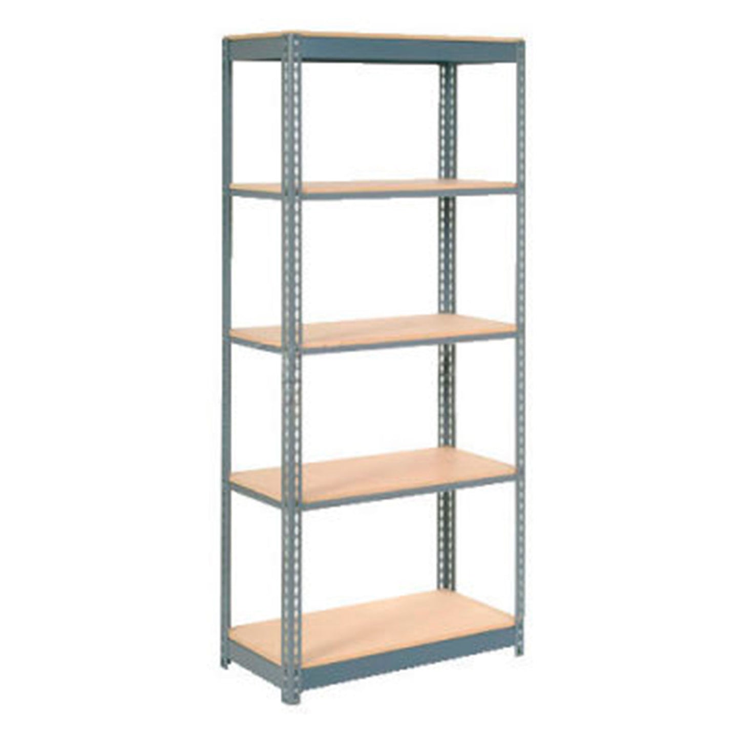 Global Industrial 5 Shelf Heavy Duty Boltless Shelving Starter 48"Wx24"Dx84"H, Wood Deck, USA (WBB2297558)