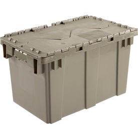 Global Industrial Plastic Attached Lid Shipping & Storage Container 22-3/8"Lx13"Wx13"H, Gray (WB257810)