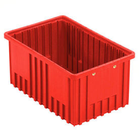 Global Industrial Plastic Dividable Grid Container, 16-1/2"L x 10-7/8"W x 8"H, Red (WB334104RD)
