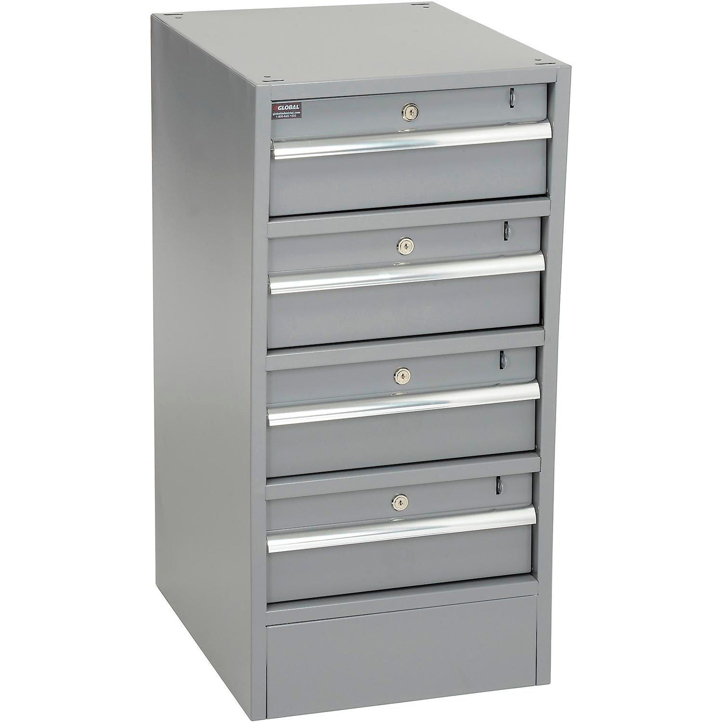 Global Industrial Steel Pedestal W/ 4 Drawers, 15-3/4"W x 20"D, Gray (WB606961)