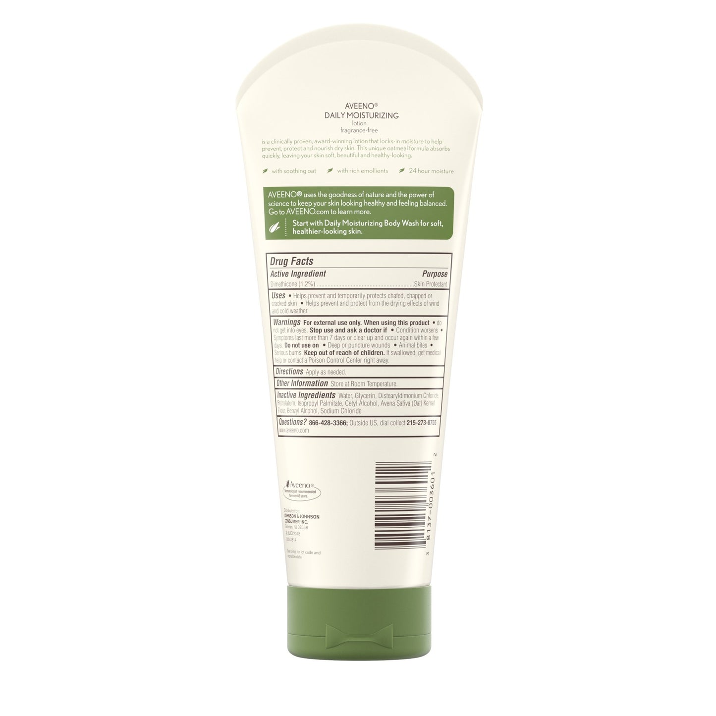 Aveeno® Active Naturals® Hand and Body Moisturizer 8 oz. Tube Unscented Cream (864895_EA)