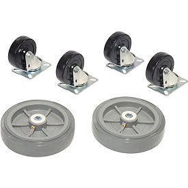 Global Industrial Replacement Caster Kit for Wood & Steel Deck Narrow Aisle Platform Trucks (WB330CP47)