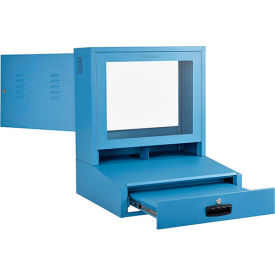 Global Industrial Countertop LCD Computer Cabinet, Blue (WB239114BL)