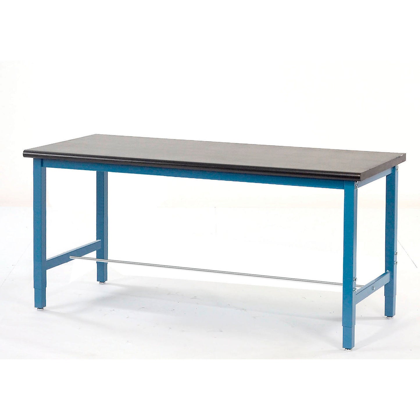 Global Industrial Adjustable Lab Workbench, 72" x 30", Phenolic Safety Edge, Blue (WB237385)