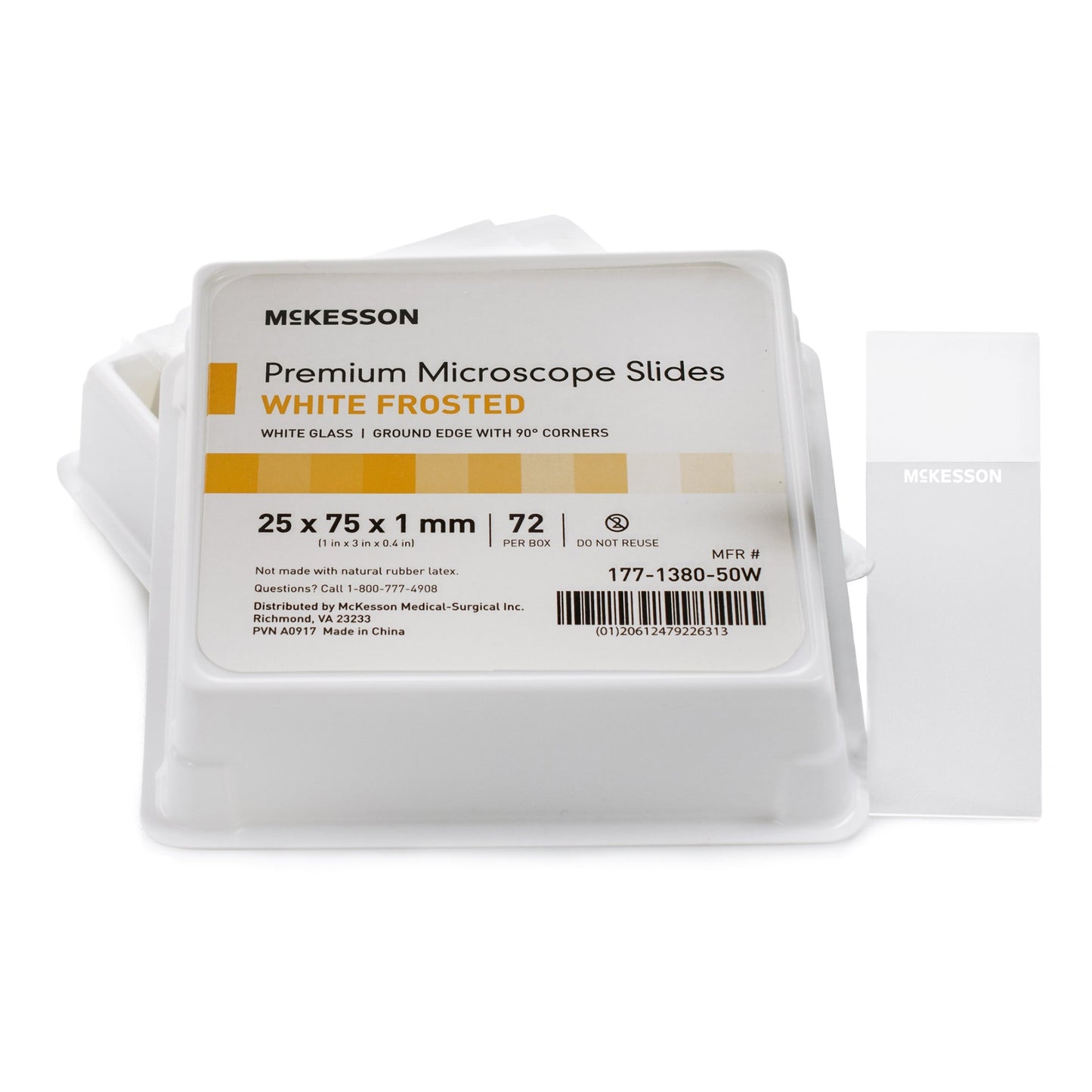 McKesson Microscope Slide 25 X 75 X 1 mm White Frosted End (1082077_BX)